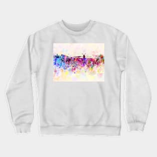 Amsterdam skyline in watercolor background Crewneck Sweatshirt